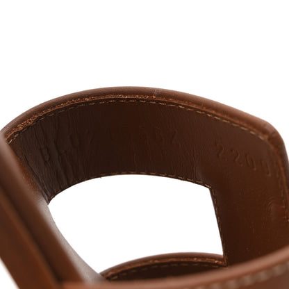 Hermes Box Calfskin Oran Sandals 37.5 Gold 9 of 10