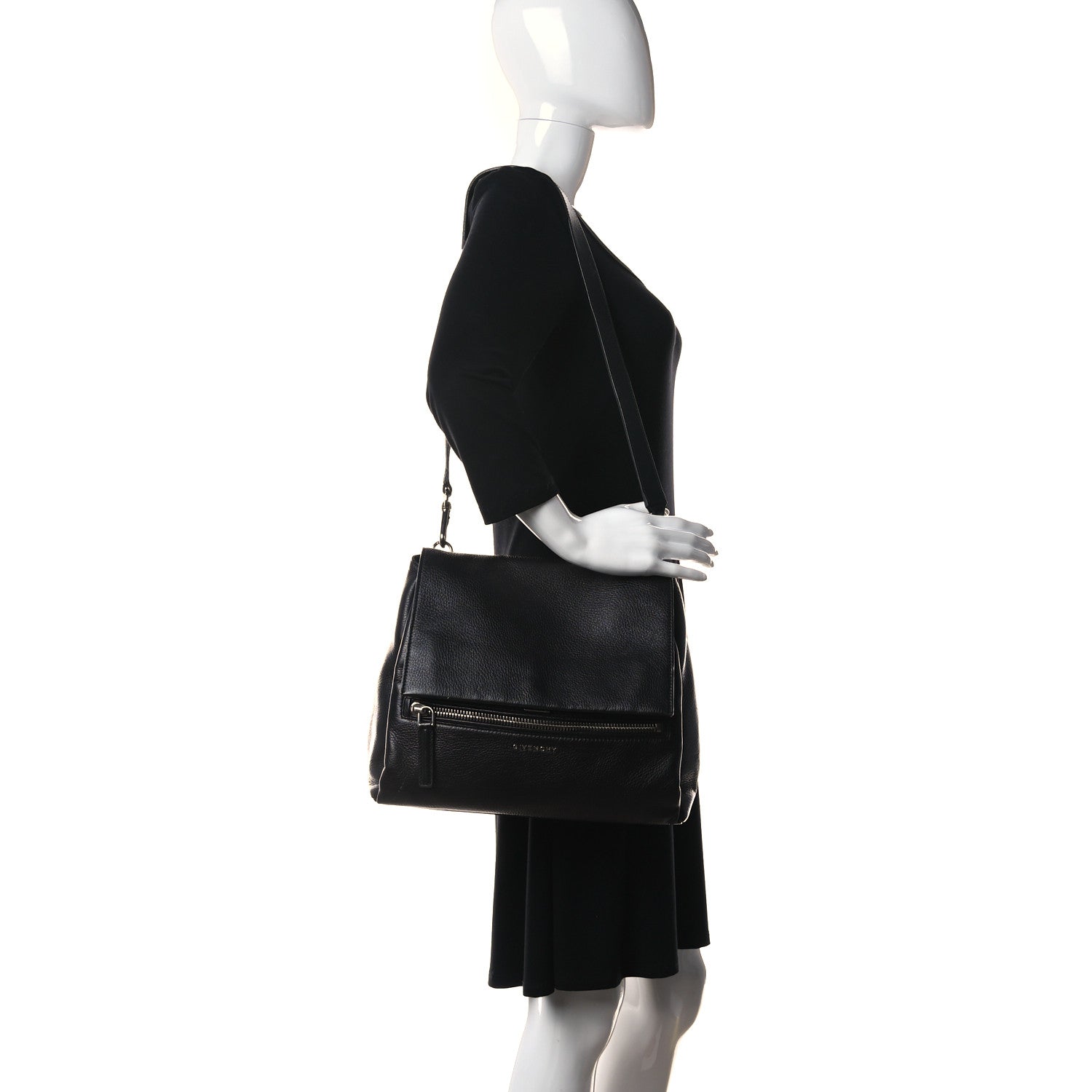Givenchy Pebbled Calfskin Small Pandora Pure Flap Bag Dark Brown 2 of 30