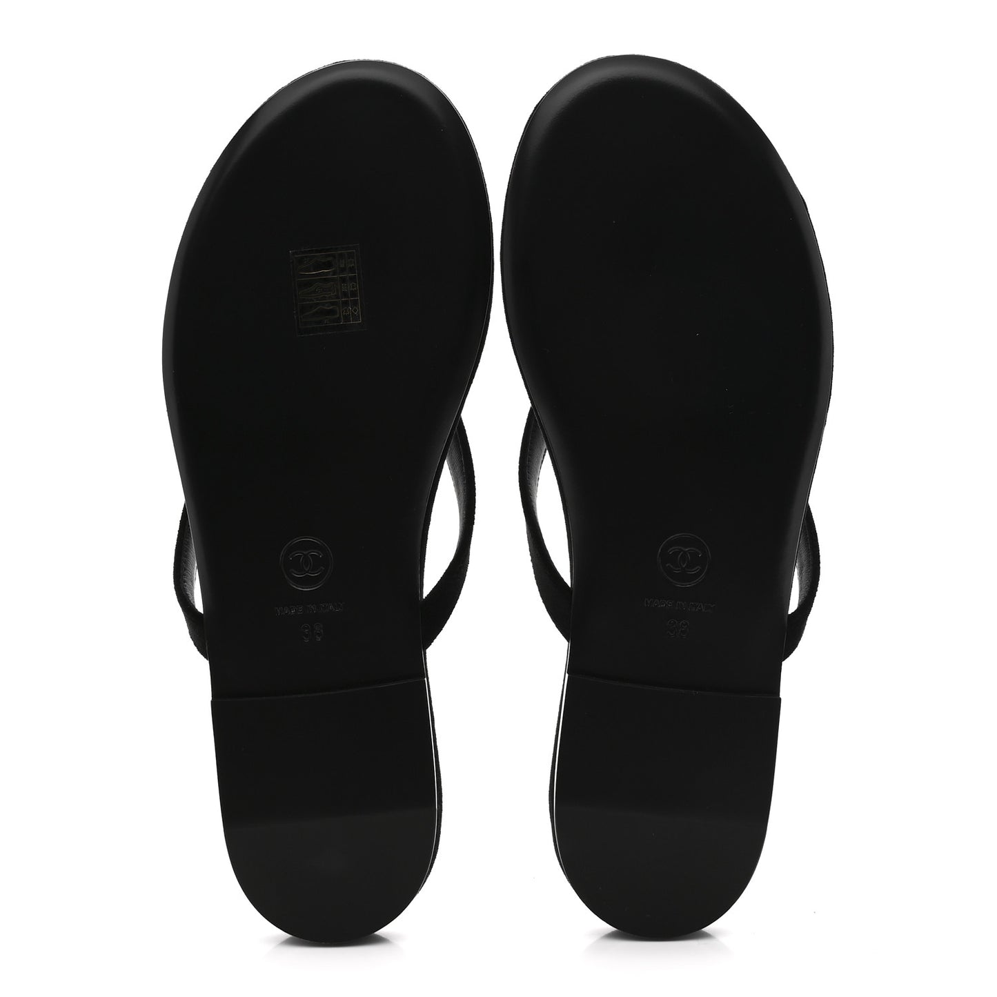 Velvet Crystal CC Thong Sandals 38 Black