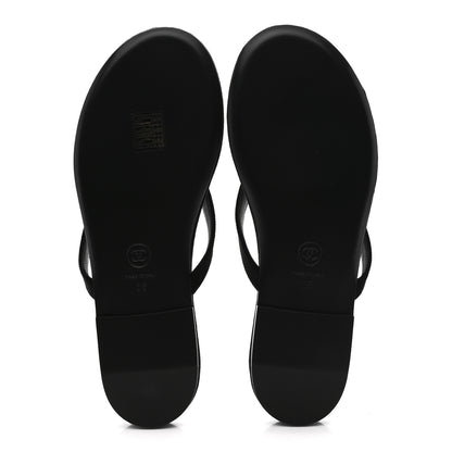 Chanel Velvet Crystal CC Thong Sandals 38 Black 6 of 11
