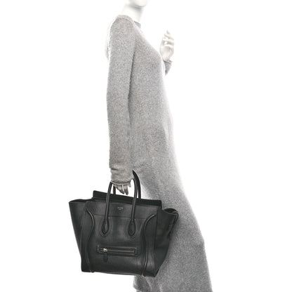 Celine Grained Calfskin Medium Phantom Luggage Black 2 of 10