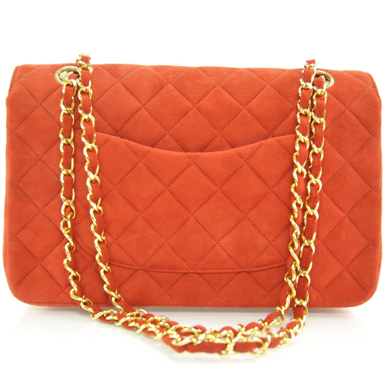 Chanel Suede Quilted Medium Flap Red 4 of 11