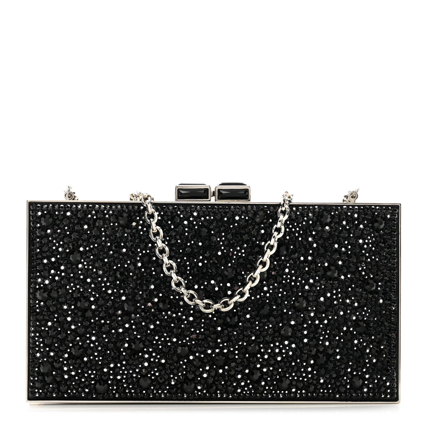 Swarovski Crystal Minaudiere Clutch Black Gold