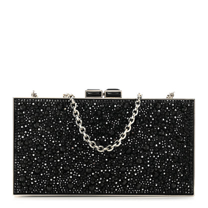 Judith Leiber Swarovski Crystal Minaudiere Clutch Black Gold 1 of 9