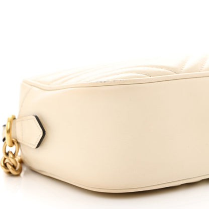Gucci Calfskin Matelasse Small GG Marmont Chain Shoulder Bag White 9 of 13