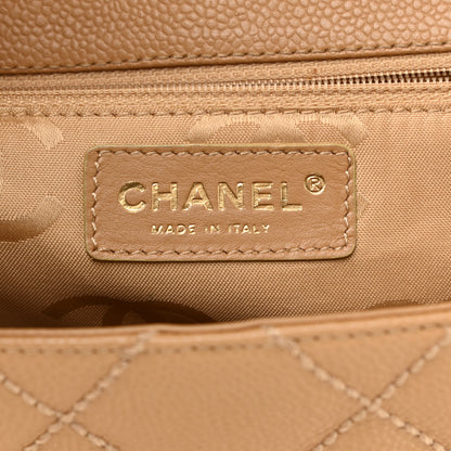 Chanel Caviar Quilted Wild Stitch Medium Single Flap Beige 4 of 12