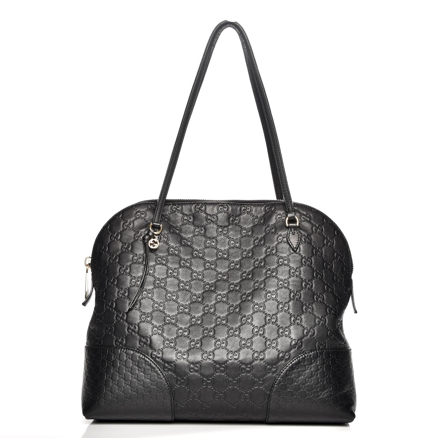 Gucci Guccissima Medium Bree Shoulder Bag Black 1 of 12