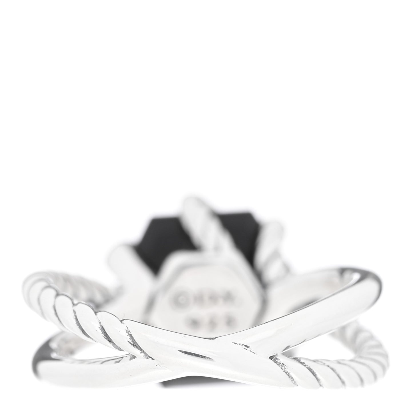 Sterling Silver Diamond Black Onyx 10mm Cable Wrap Ring 49 5