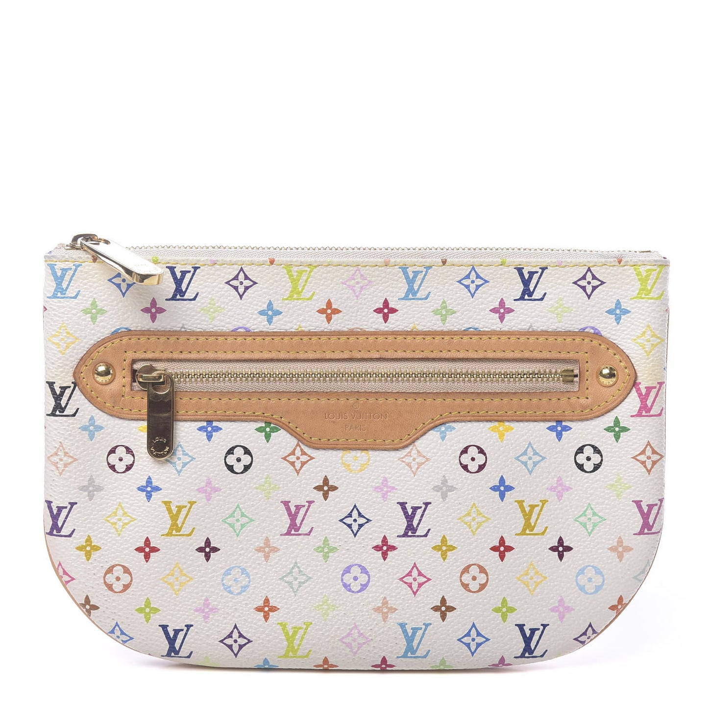 Monogram Multicolor Pochette Plate GM White