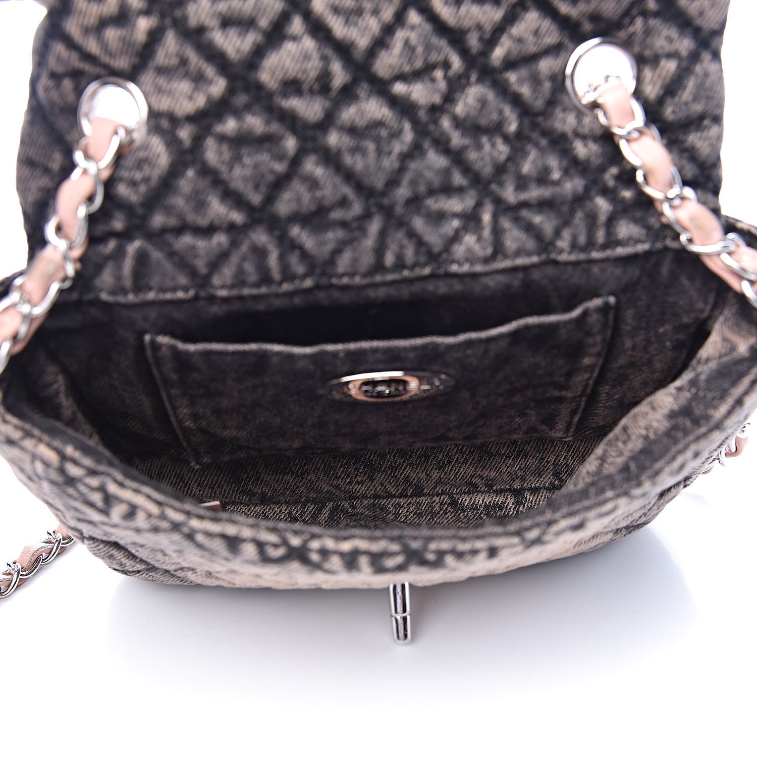 Chanel Denim Quilted Small Flap Light Pink Black 5 of 11