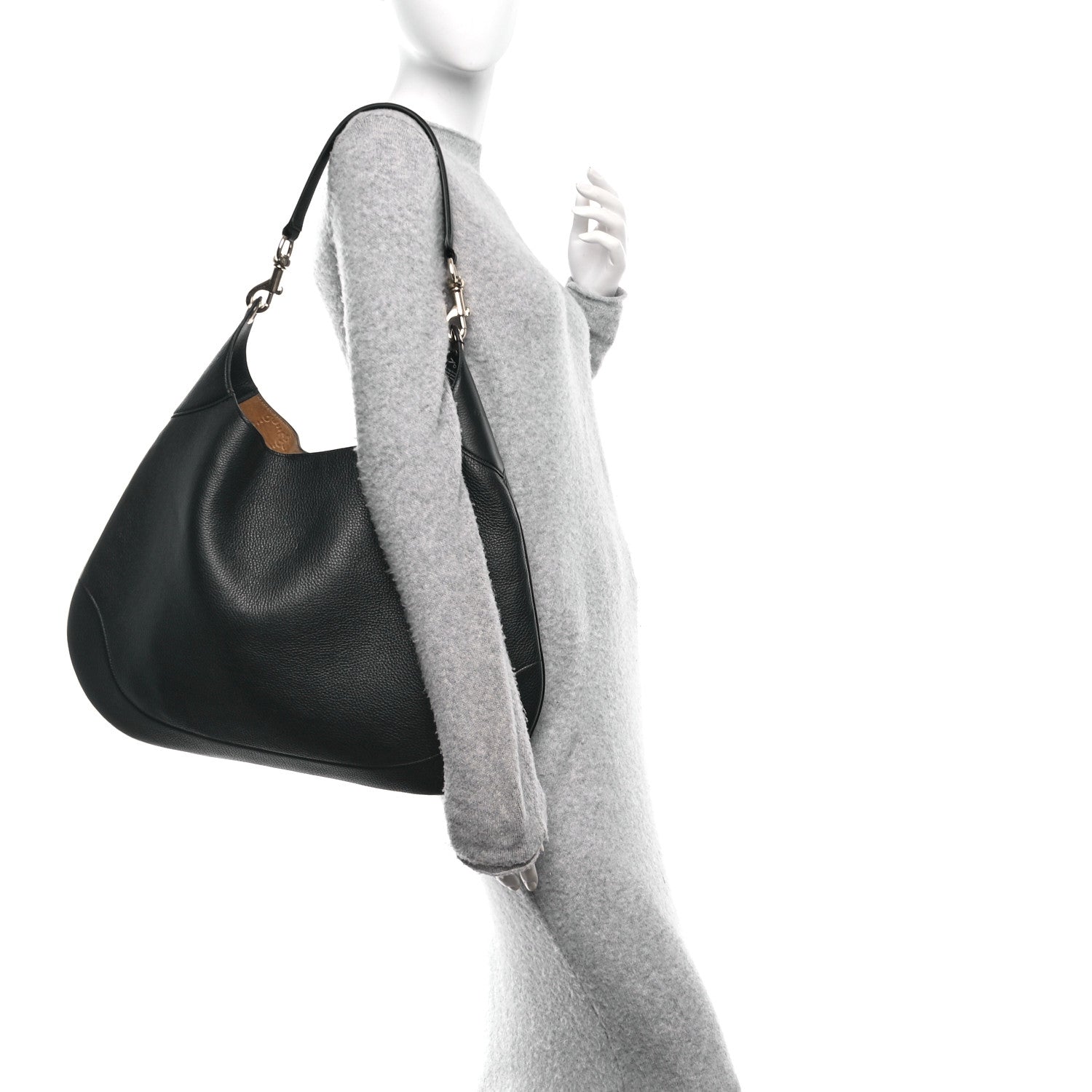 Gucci Soft Grained Calfskin Maxi B Hobo Black 2 of 10