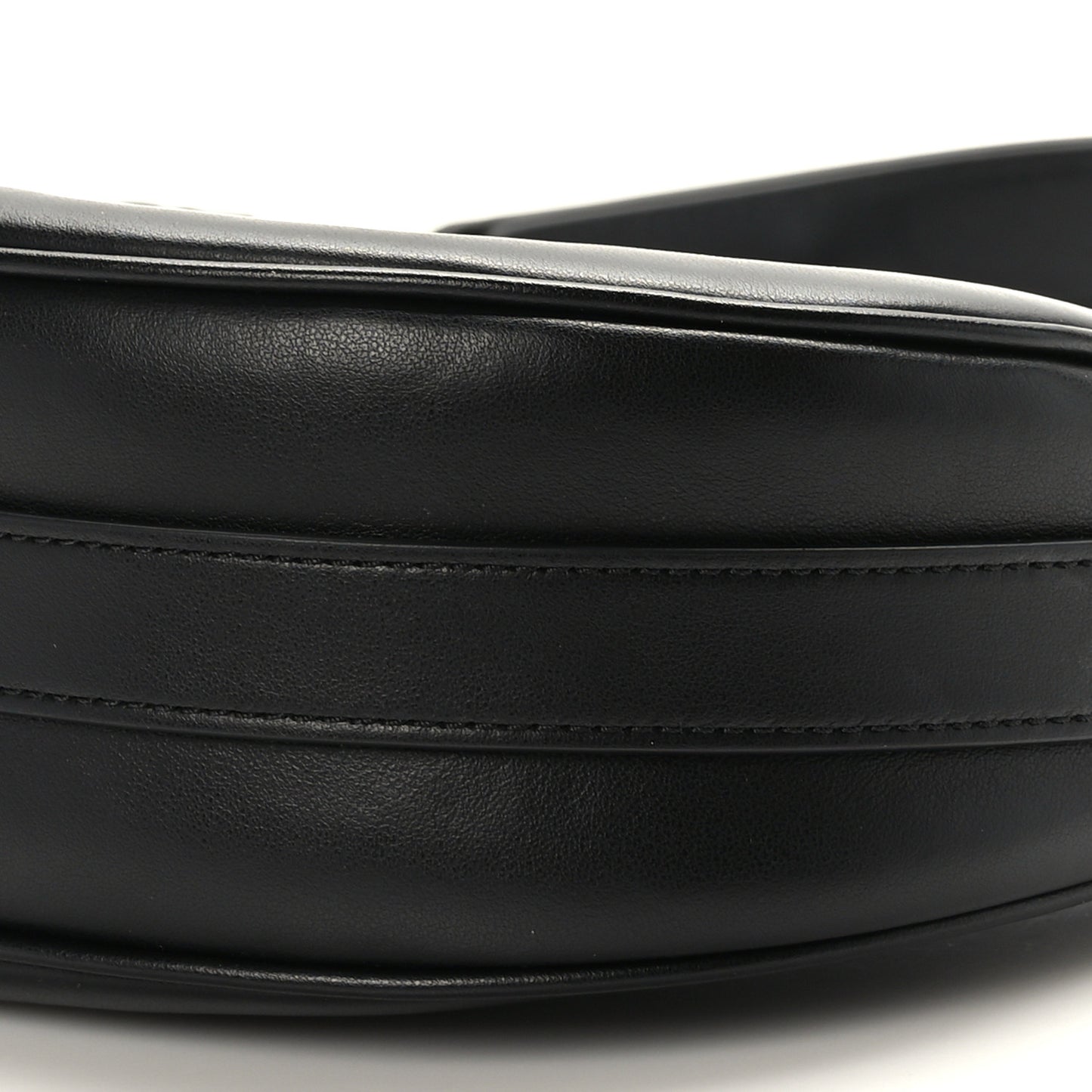 Smooth Calfskin Medium Strap Ava Shoulder Bag Black