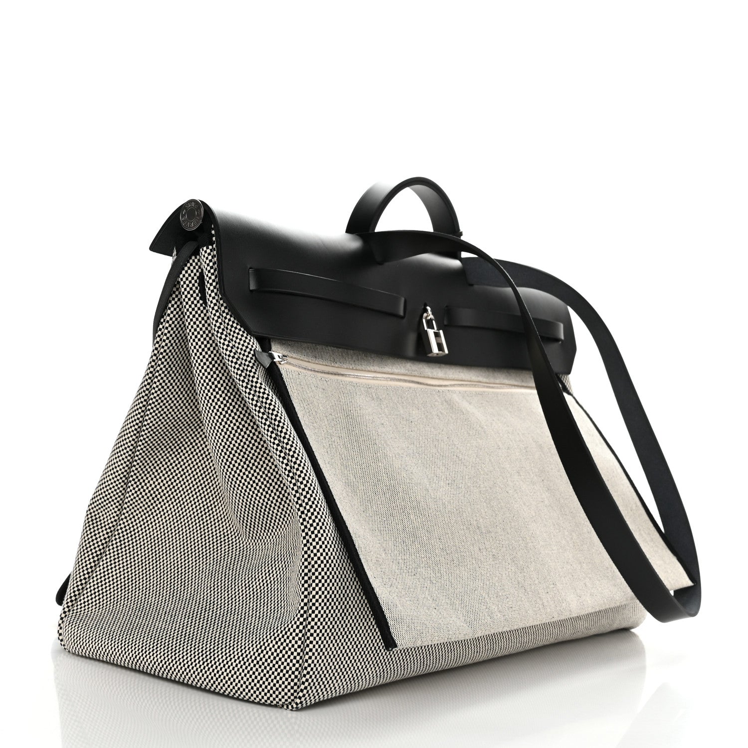 Hermes Criss Viking Vache Hunter Herbag Cabin Zip Retourne 50 Ecru Black 4 of 12