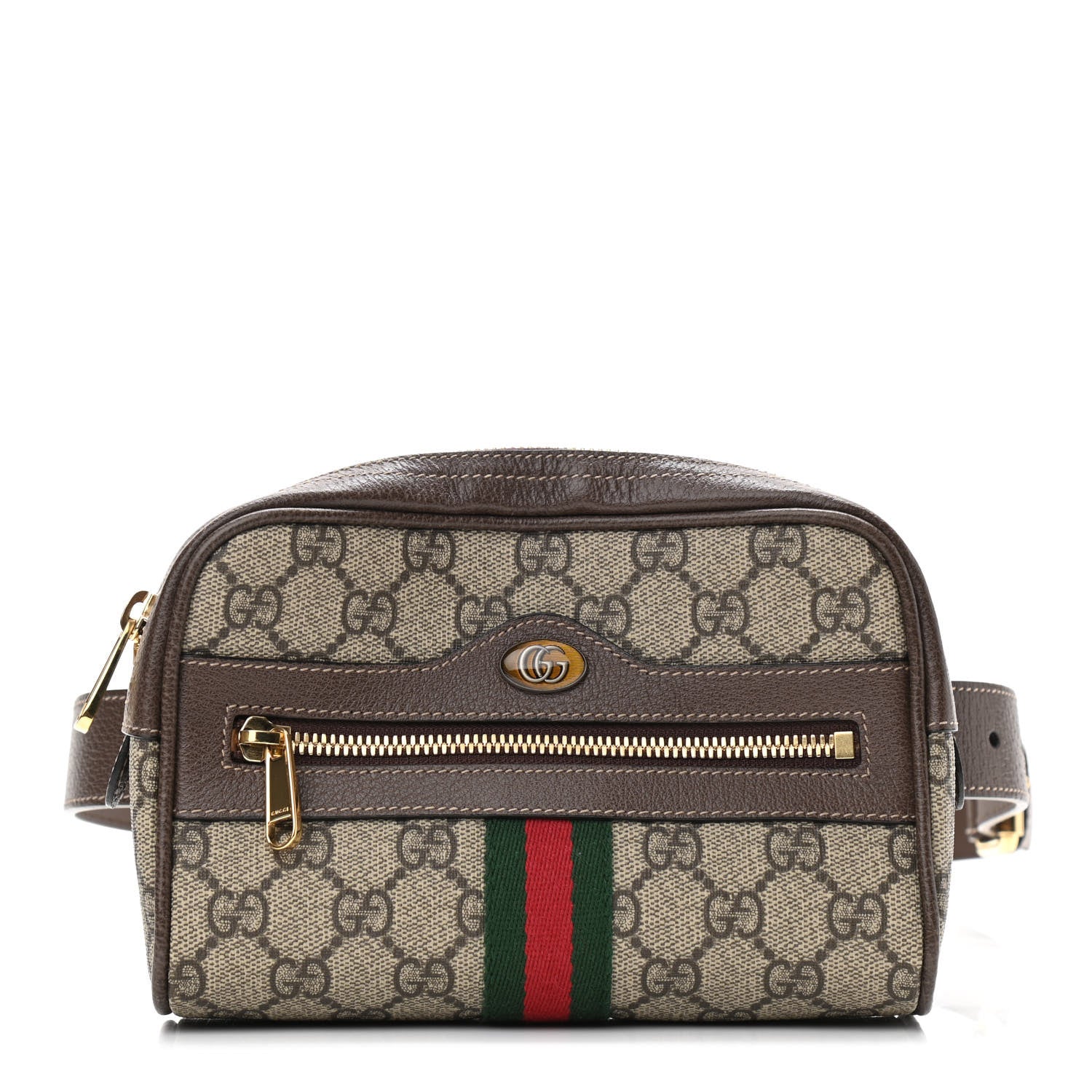 Gucci GG Supreme Monogram Web Small Ophidia Belt Bag 85 34 Dark Brown 1 of 10