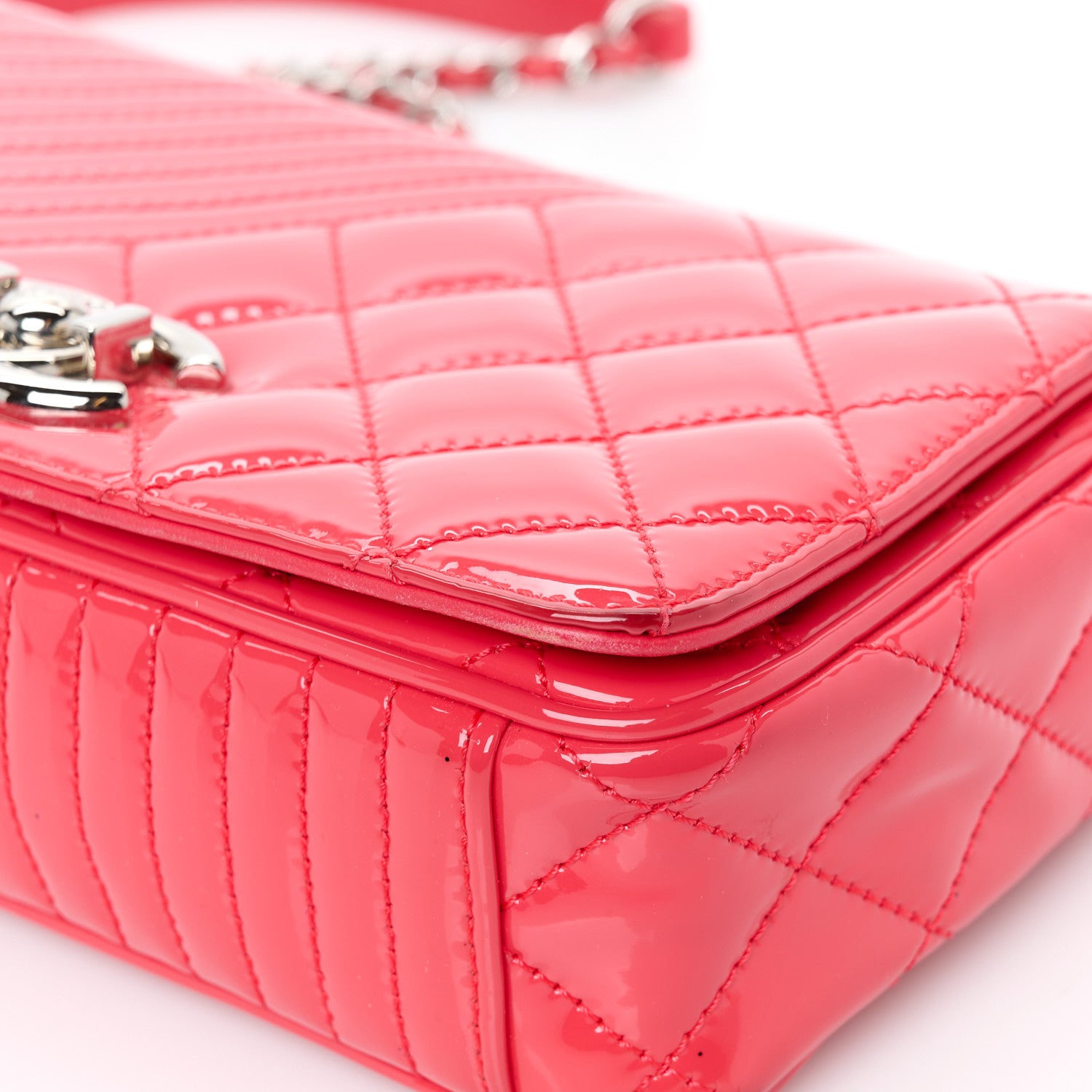 Chanel Patent Quilted Small Coco Boy Flap Pink 11 of 14