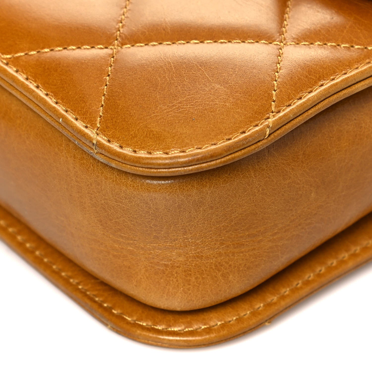 Chanel Glazed Calfskin Quilted Medium Perfect Edge Flap Yellow 11 of 32