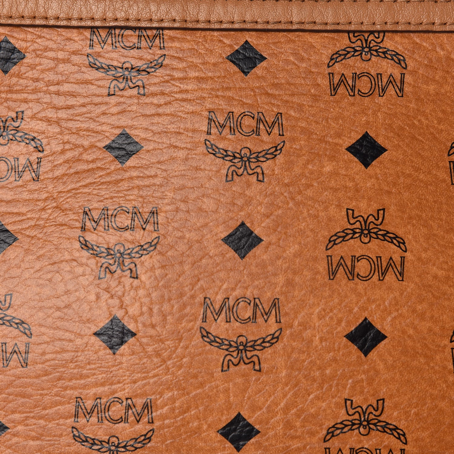 MCM Visetos Medium Stark Wristlet Pouch Cognac 9 of 12