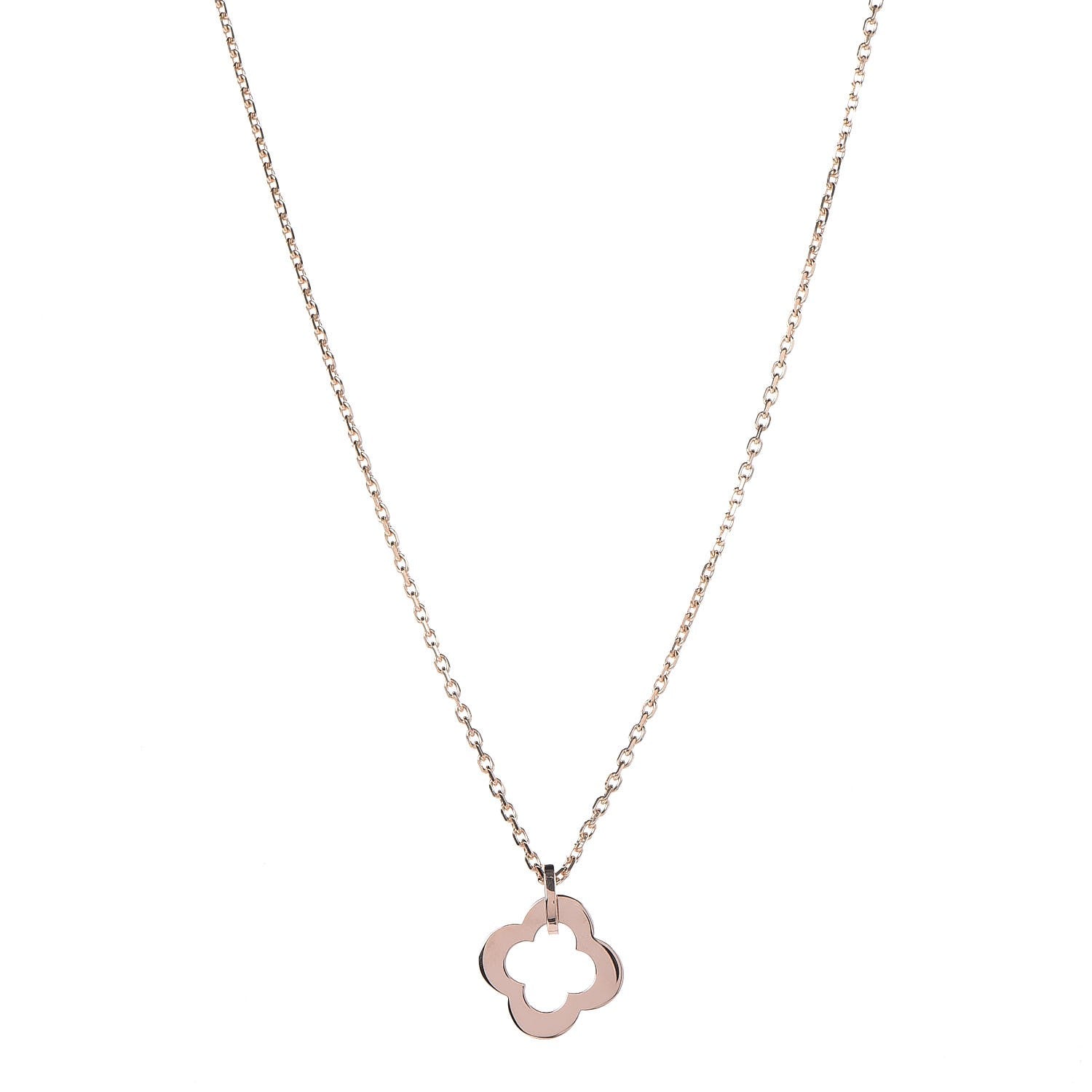 Van Cleef & Arpels 18K Rose Gold Byzantine Alhambra Pendant Necklace 1 of 6