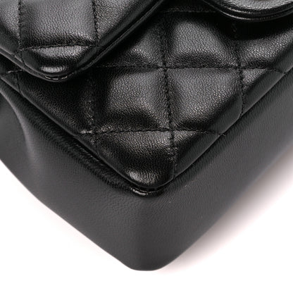 Chanel Shiny Lambskin Quilted Pearl Twist Mini Square Flap Black 9 of 11
