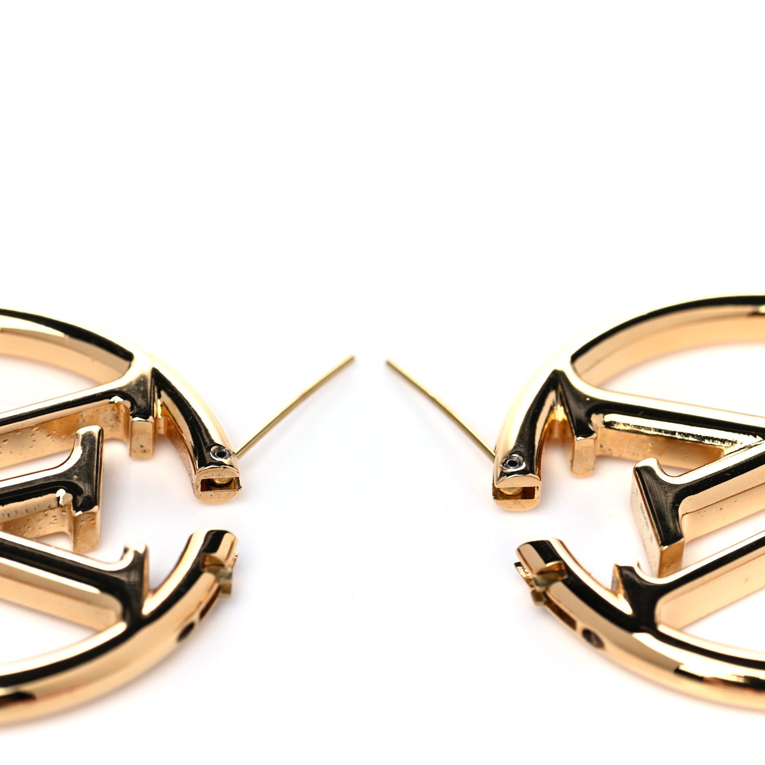Louis Vuitton Metal Louise Hoop Earrings Gold 3 of 5