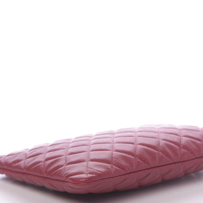 Chanel Caviar Quilted Medium Cosmetic Case Dark Red 8 of 9