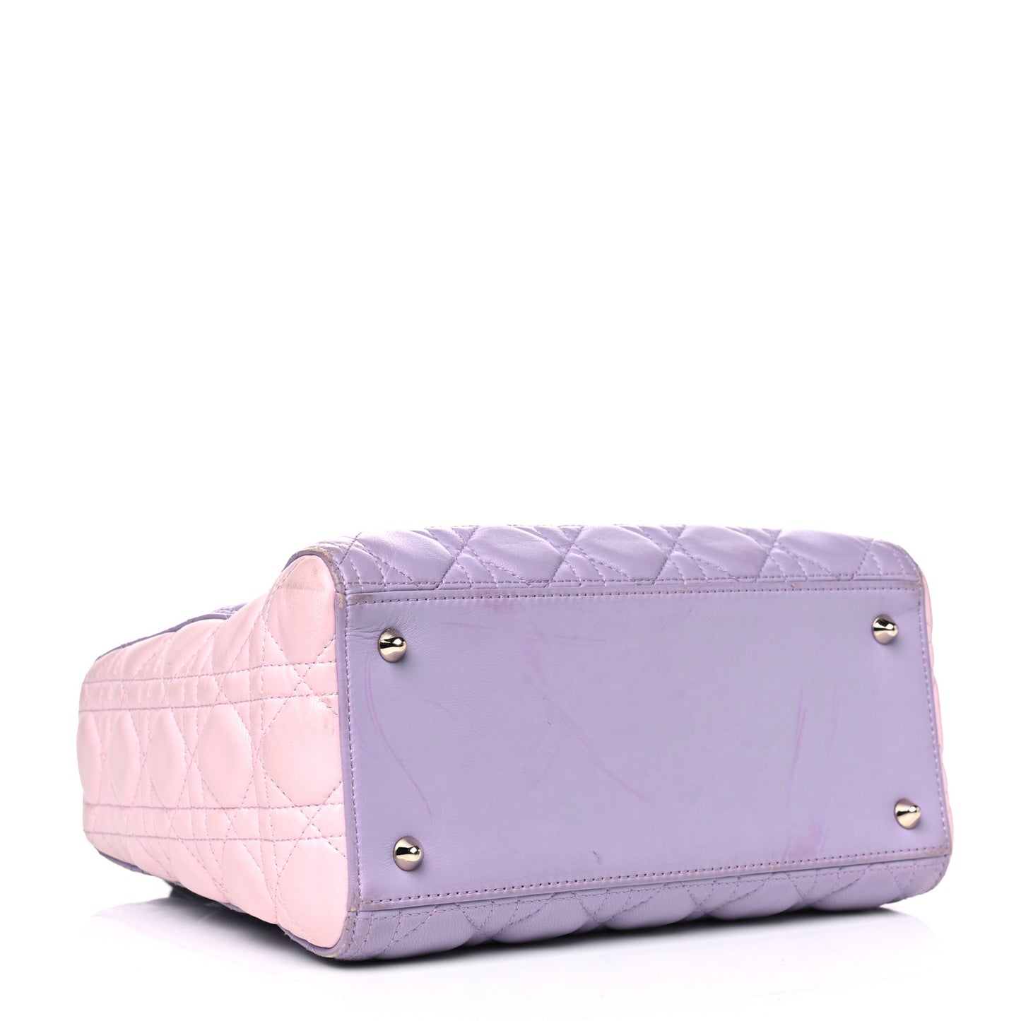 Lambskin Cannage Medium Tri-Color Lady Dior Purple Light Pink