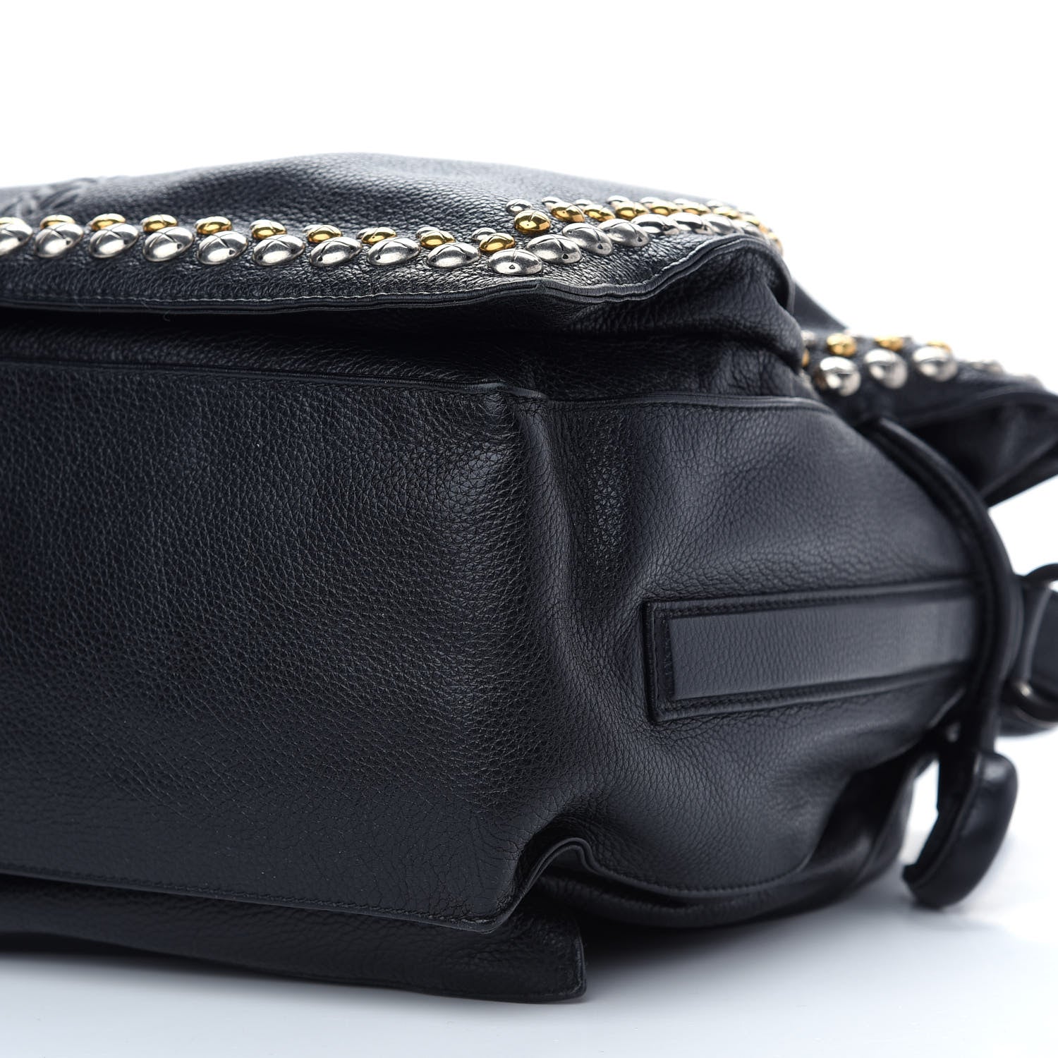Loewe Calfskin Studded Flamenco Shoulder Bag Black 8 of 9