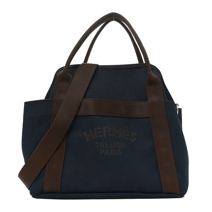 Hermes Canvas The Grooming Bag Bleu Navy Feu 1 of 10