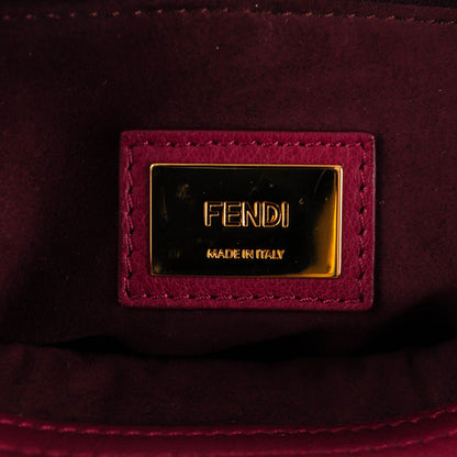 Fendi Vitello Dolce Marmol Large Peekaboo Iconic Satchel Bordeaux Graphite 6 of 9