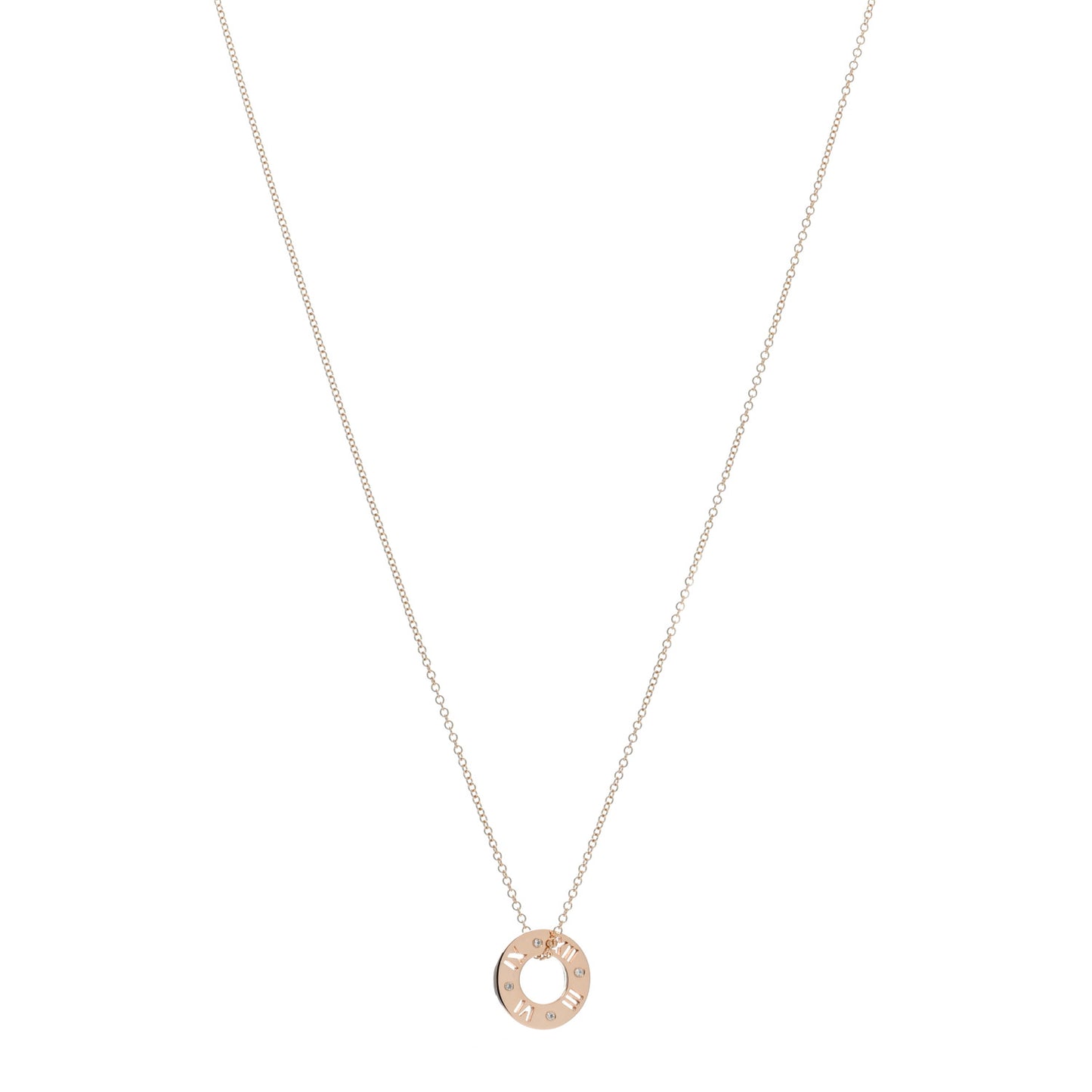 18K Rose Gold Diamond Atlas Pierced Pendant Necklace