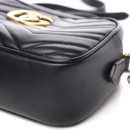 Gucci Calfskin Matelasse Small GG Marmont Chain Shoulder Bag Black 9 of 10