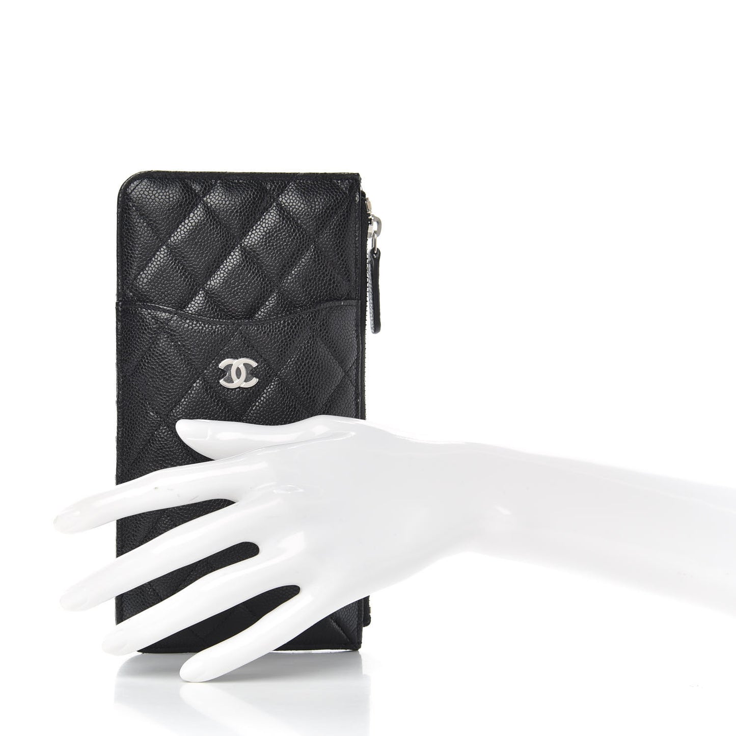 Caviar Quilted Classic iPhone Pouch Black
