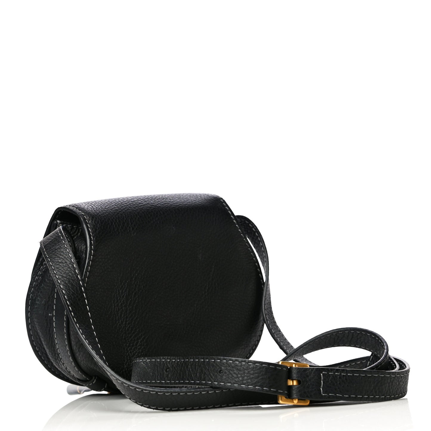 Calfskin Mini Marcie Round Crossbody Bag Black
