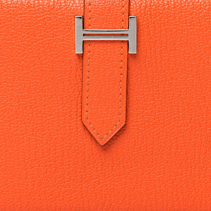 Hermes Chevre Mysore Bearn Gusset Wallet Feu 9 of 13