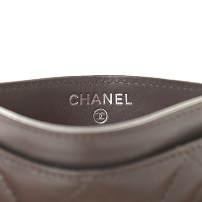 Chanel Aged Calfskin Quilted Gabrielle Card Holder Wallet Grey 6 of 8