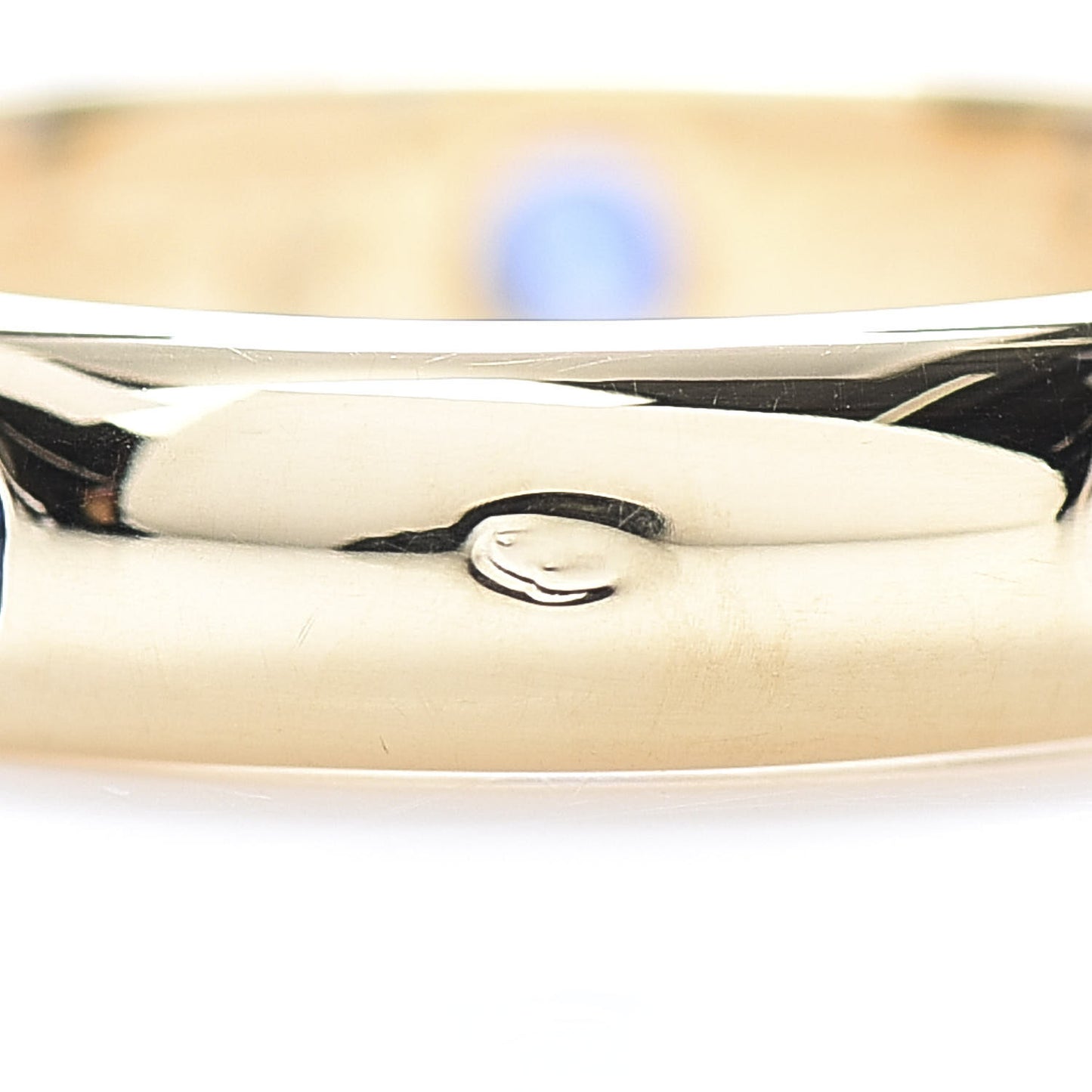 18K Yellow Gold Blue Sapphire 4mm Wedding Band Ring 48 4.5