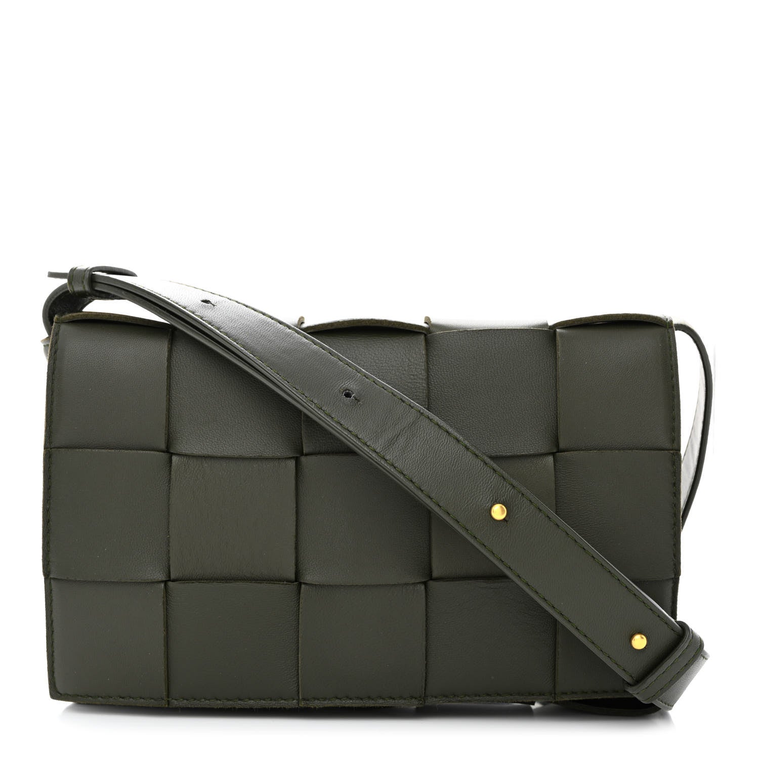 Bottega Veneta Lambskin Maxi Intrecciato Cassette Crossbody Bag Camping 1 of 12