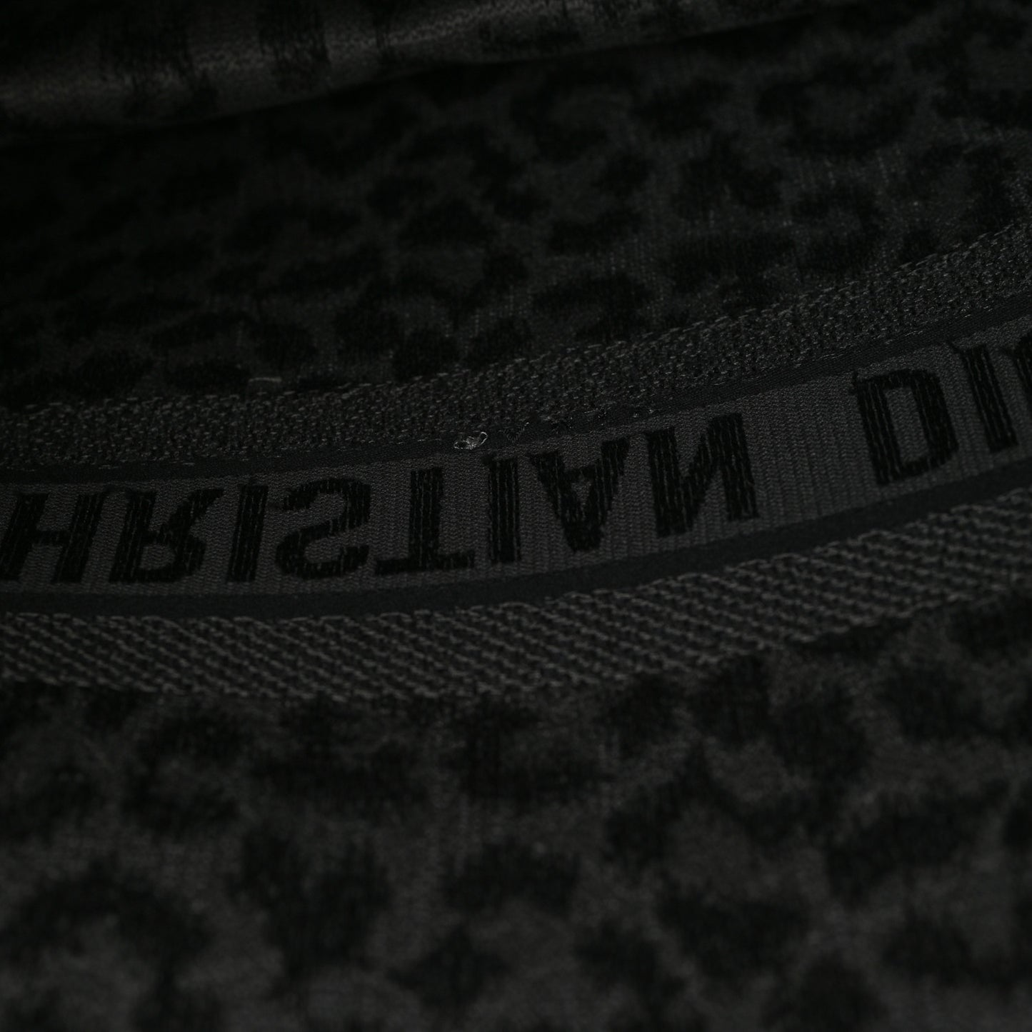 Canvas Mizza Embroidered Large Leopard Book Tote Grey