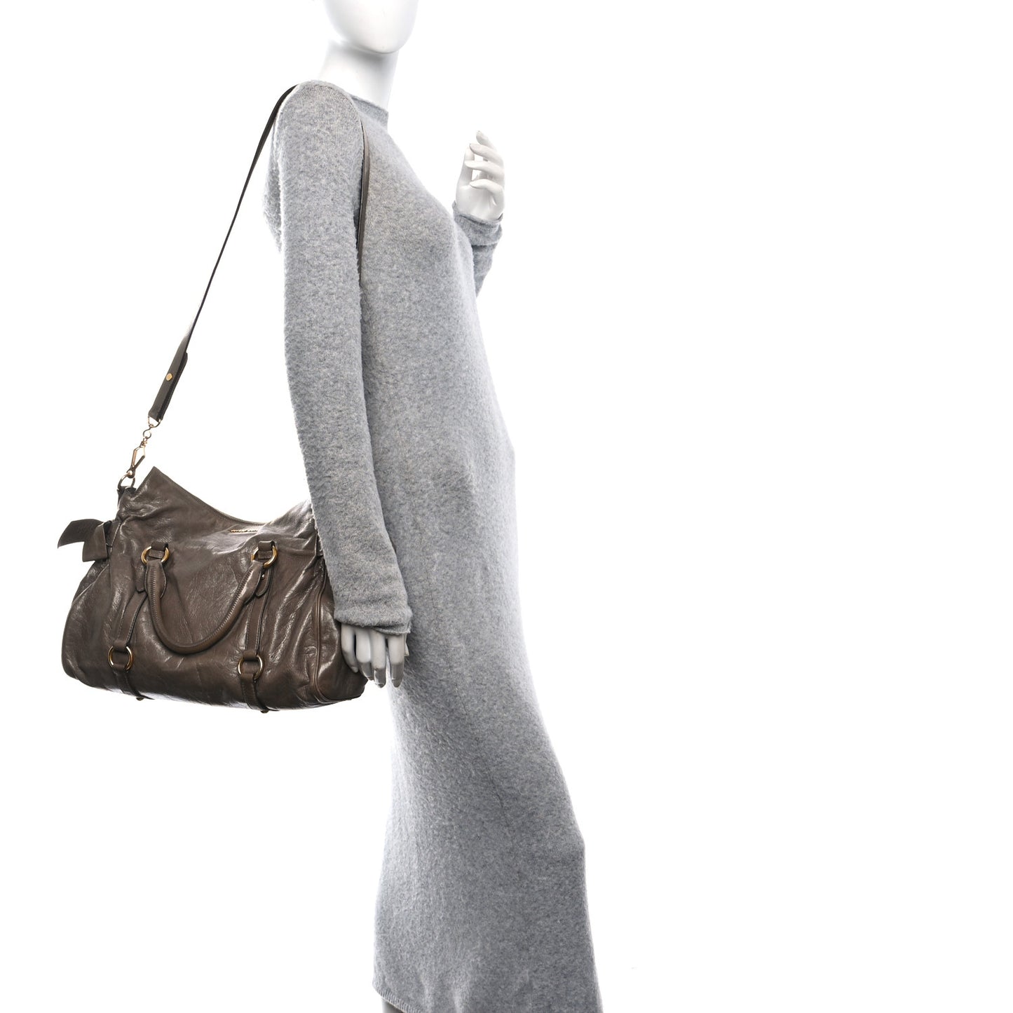 Vitello Lux Bow Bag Pomice