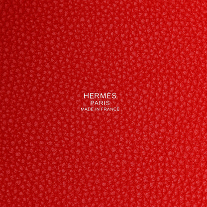 Hermes Taurillon Clemence Casaque Picotin Lock 22 MM Rose Extreme Rose Mexico Rouge De Coeur 6 of 11