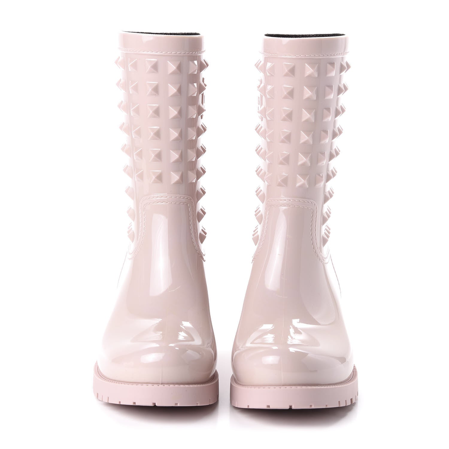 Valentino Garavani Rubber Rockstud Short Rainboots 37 Water Rose 2 of 8