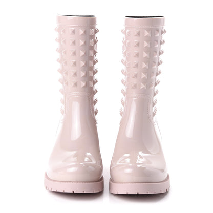 Valentino Garavani Rubber Rockstud Short Rainboots 37 Water Rose 2 of 8