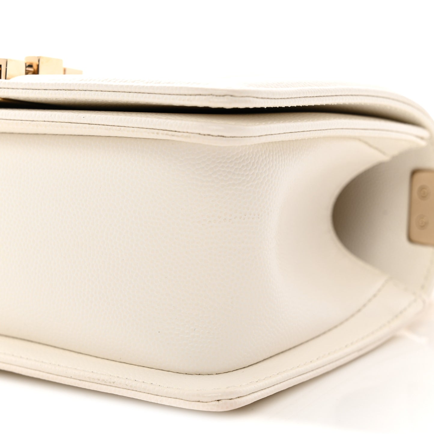 Caviar Quilted Small Boy Flap White