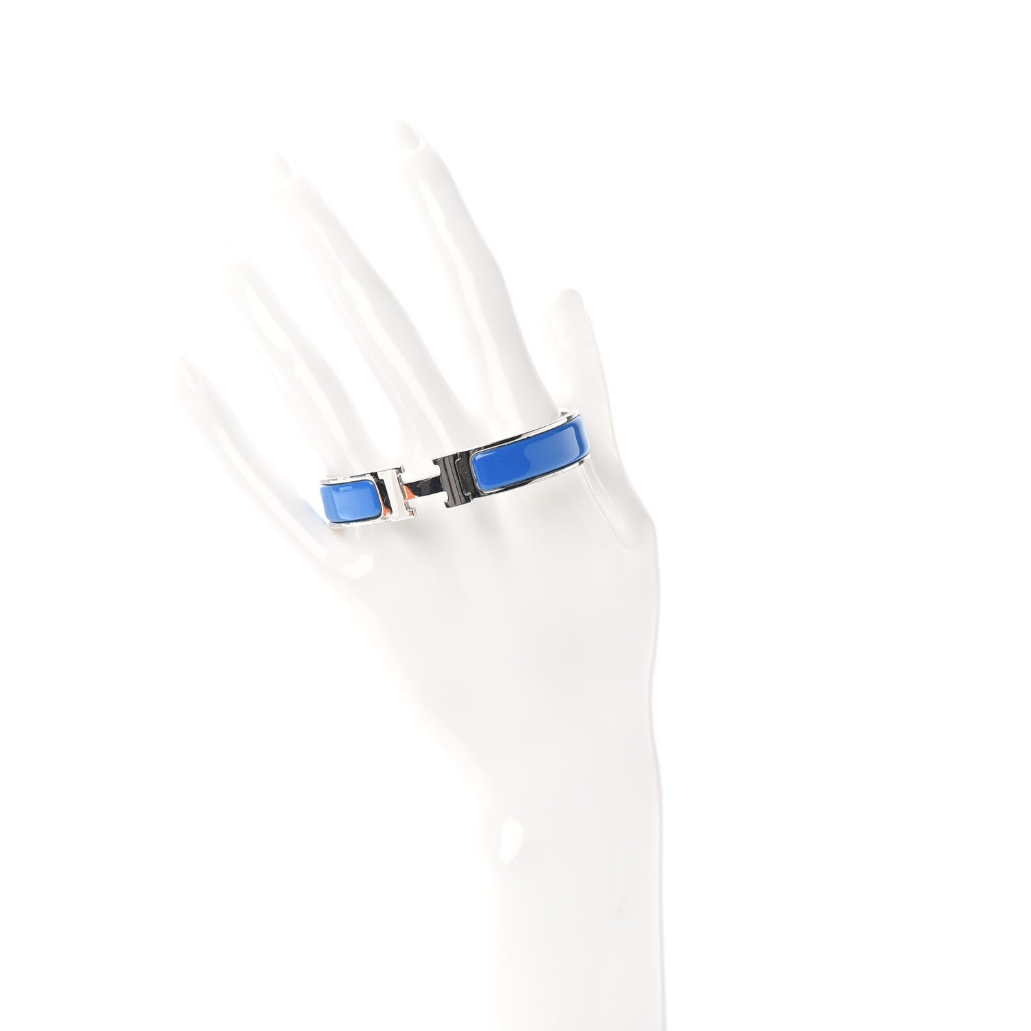 Hermes Narrow Enamel Clic Clac H Bracelet PM Blue Electrique 2 of 4