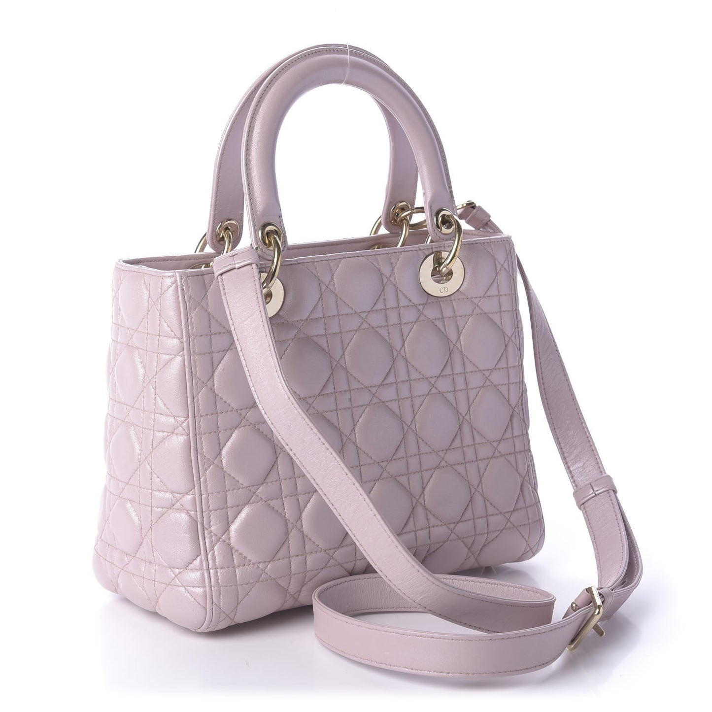 Pearly Lambskin Cannage Medium Lady Dior Lotus