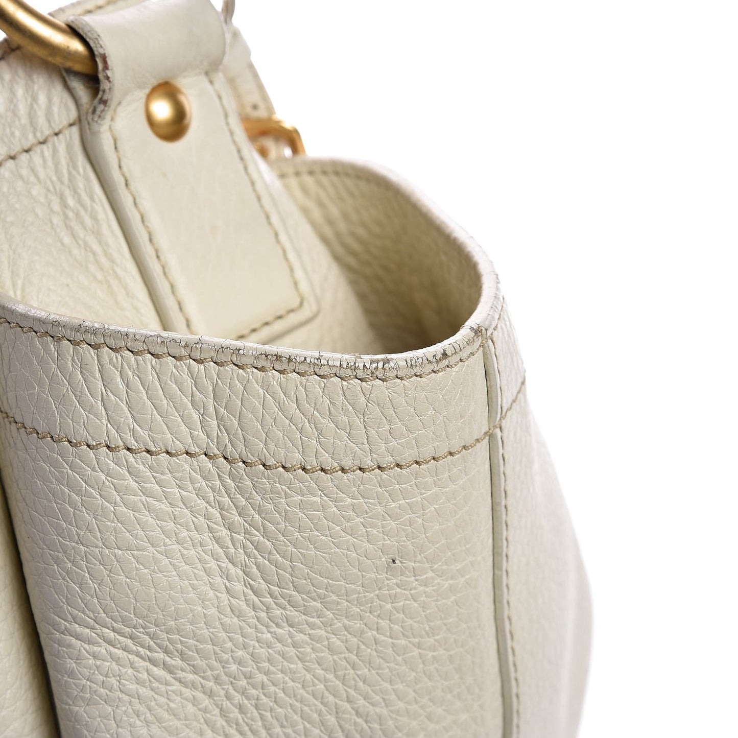 Vitello Daino Side Pocket Hobo Bianco
