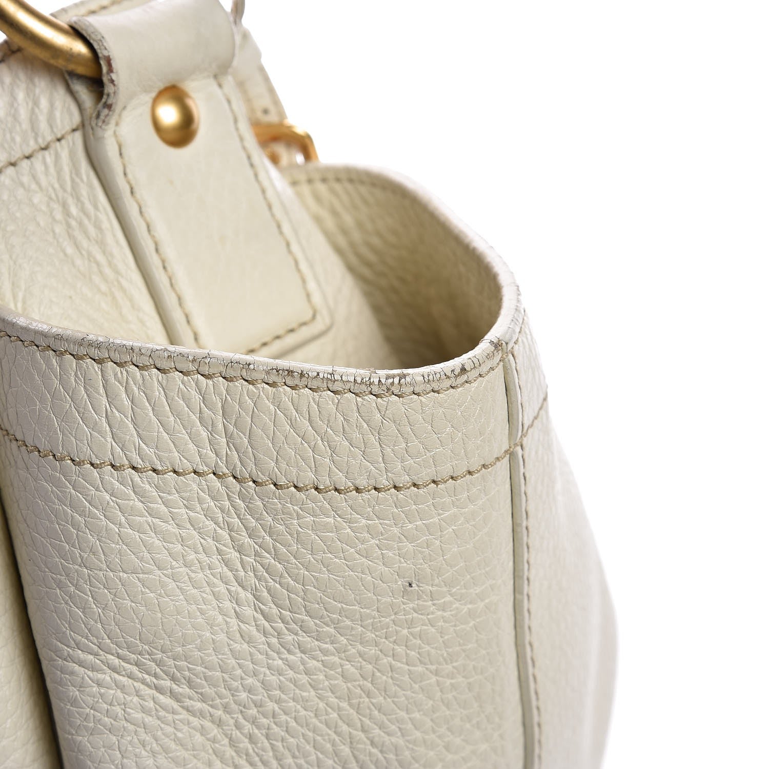 Prada Vitello Daino Side Pocket Hobo Bianco 14 of 18