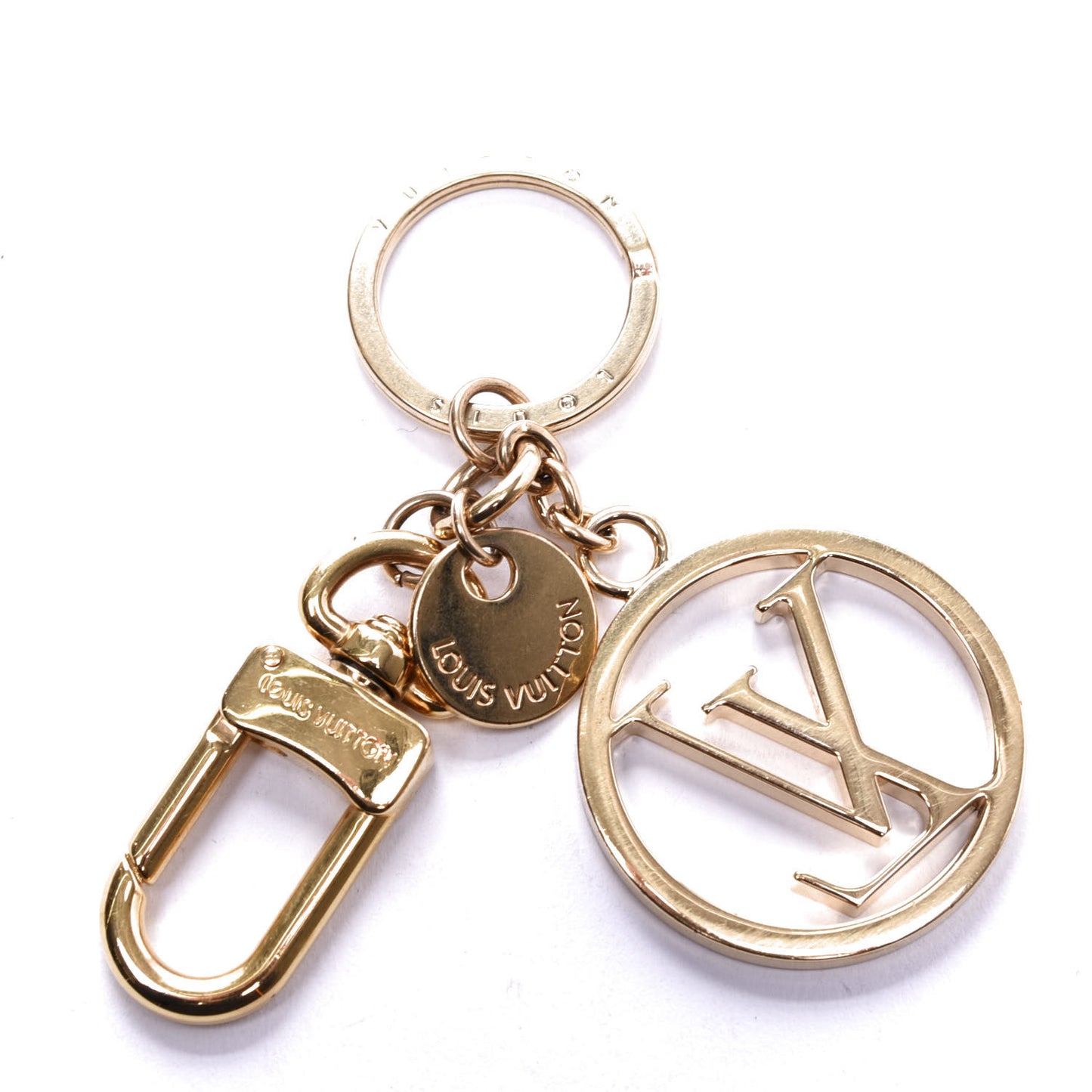 LV Circle Bag Charm Key Holder Gold