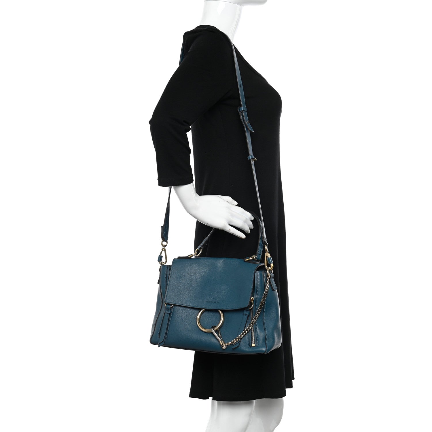 Chloe Calfskin Small Faye Day Shoulder Bag Blue 2 of 21