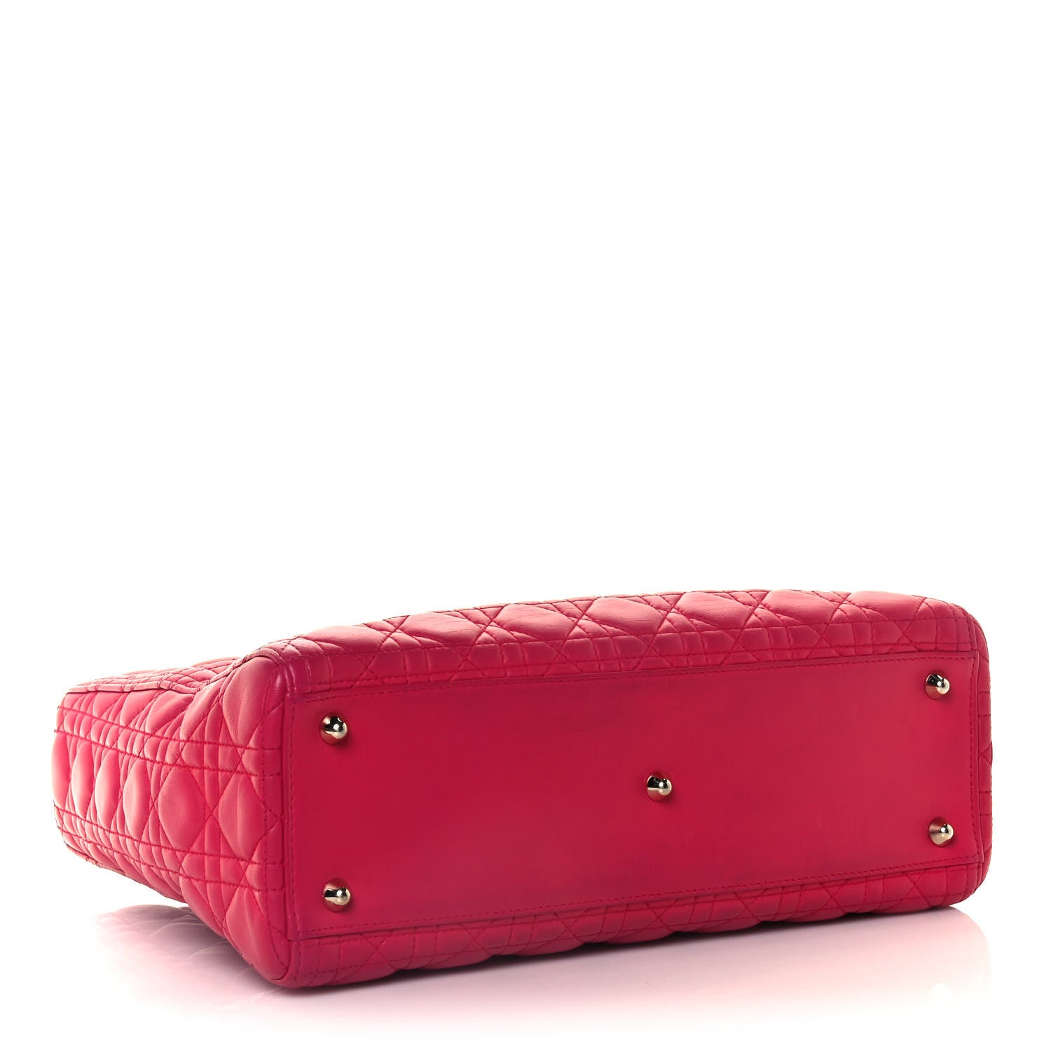 Christian Dior Lambskin Cannage Large Lady Dior Fuchsia 4 of 15